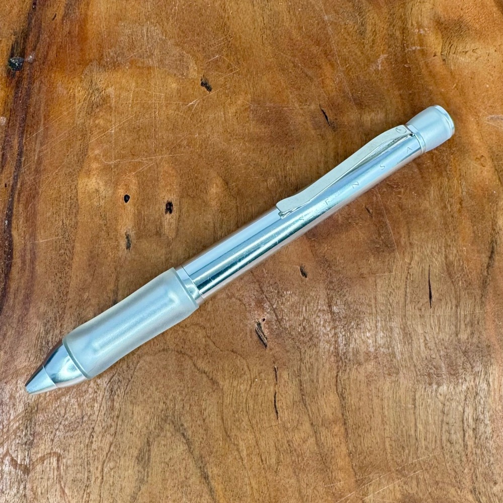 Sensa Zephyr Crystal Silver Ballpoint Pen with Plasmium Gel Grip Chrome + Ink - Picture 2 of 9